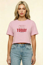 MATERIAL GIRL Not Today CROP TOP Light Pink