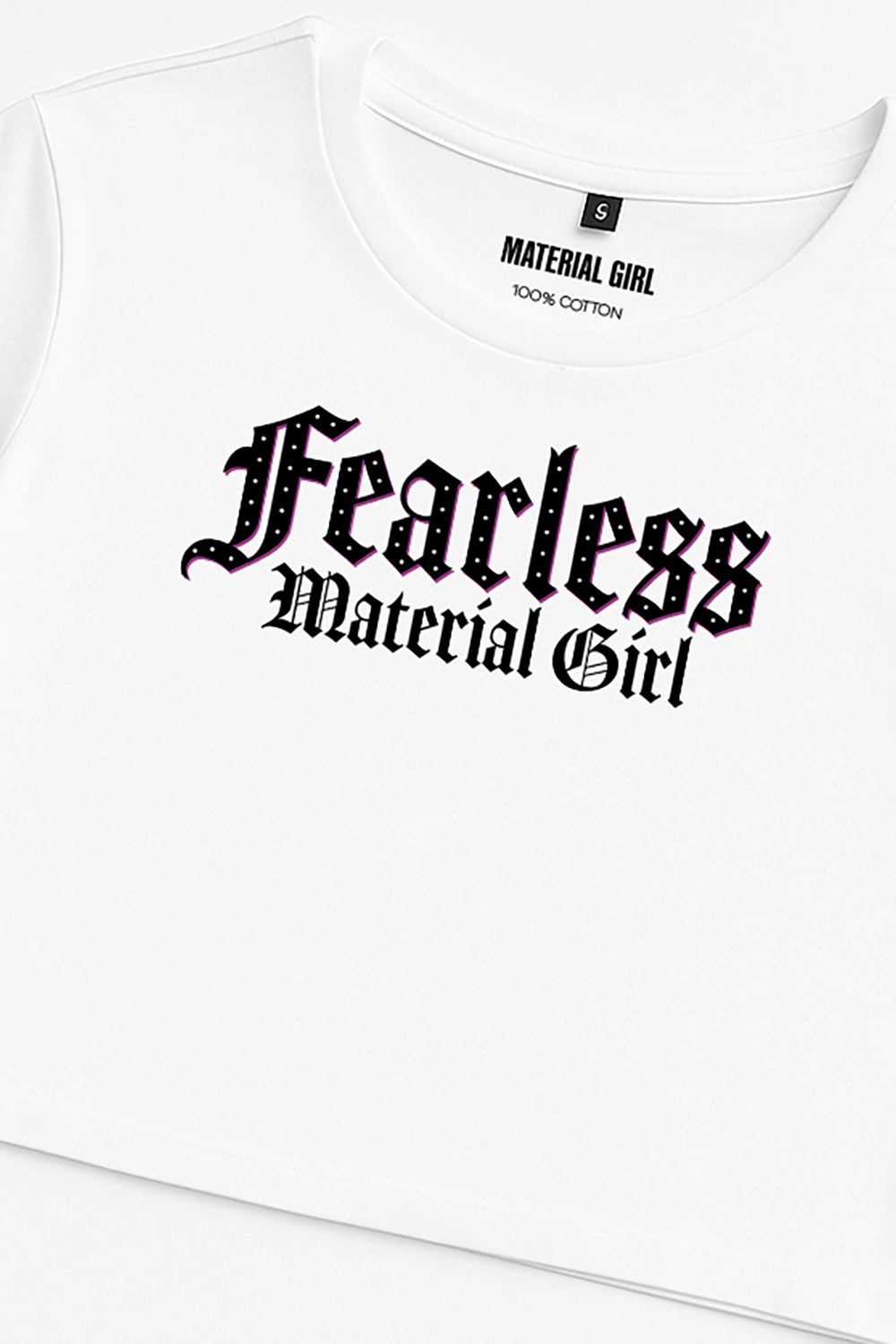 MATERIAL GIRL Fearless CROP TOP White