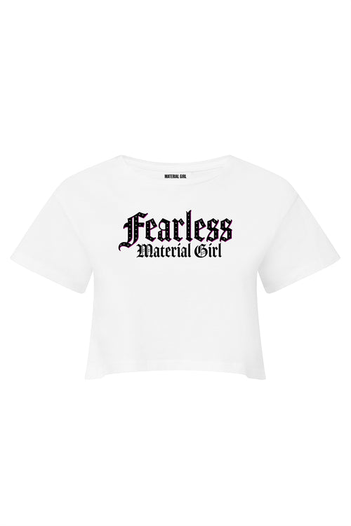 MATERIAL GIRL Fearless CROP TOP White