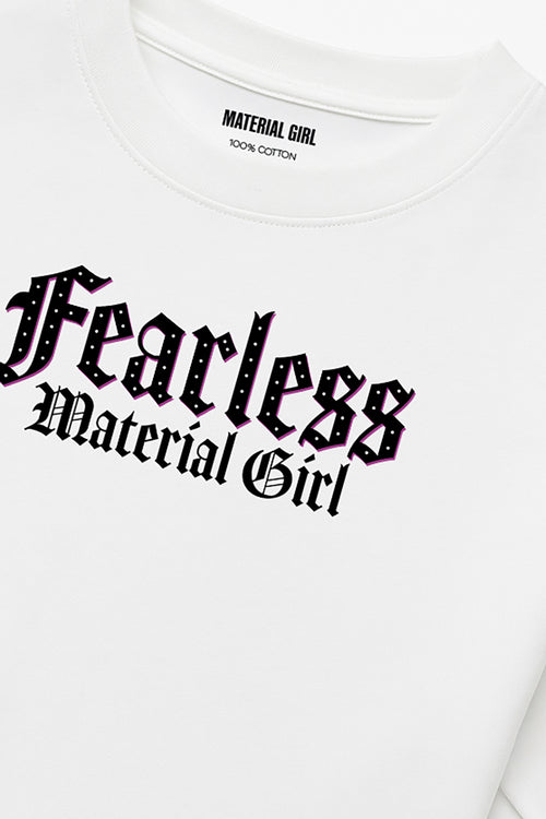 MATERIAL GIRL Fearless OVERSIZE TEE White