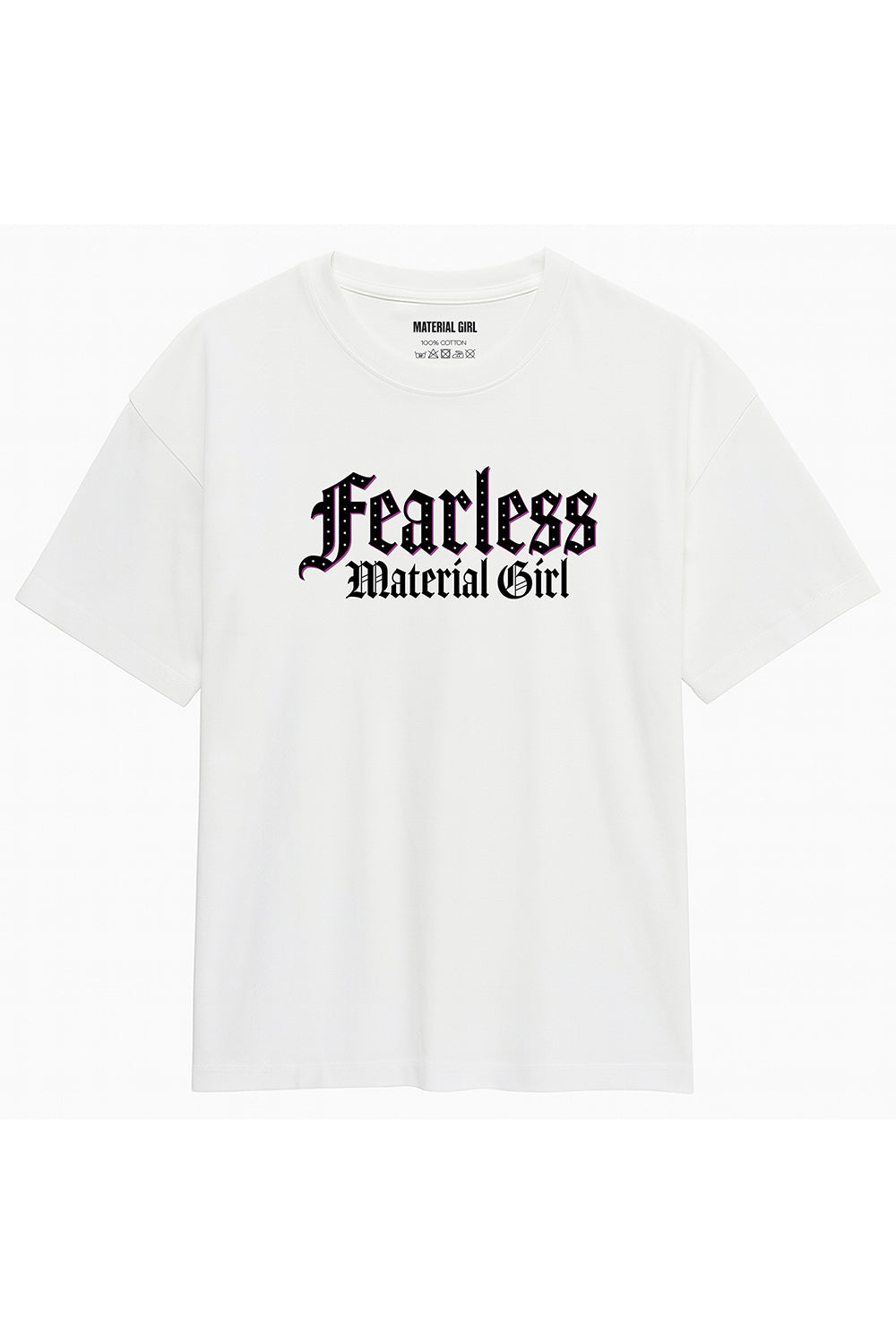 MATERIAL GIRL Fearless OVERSIZE TEE White