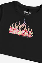 MATERIAL GIRL Boy Bye CROP TOP Black
