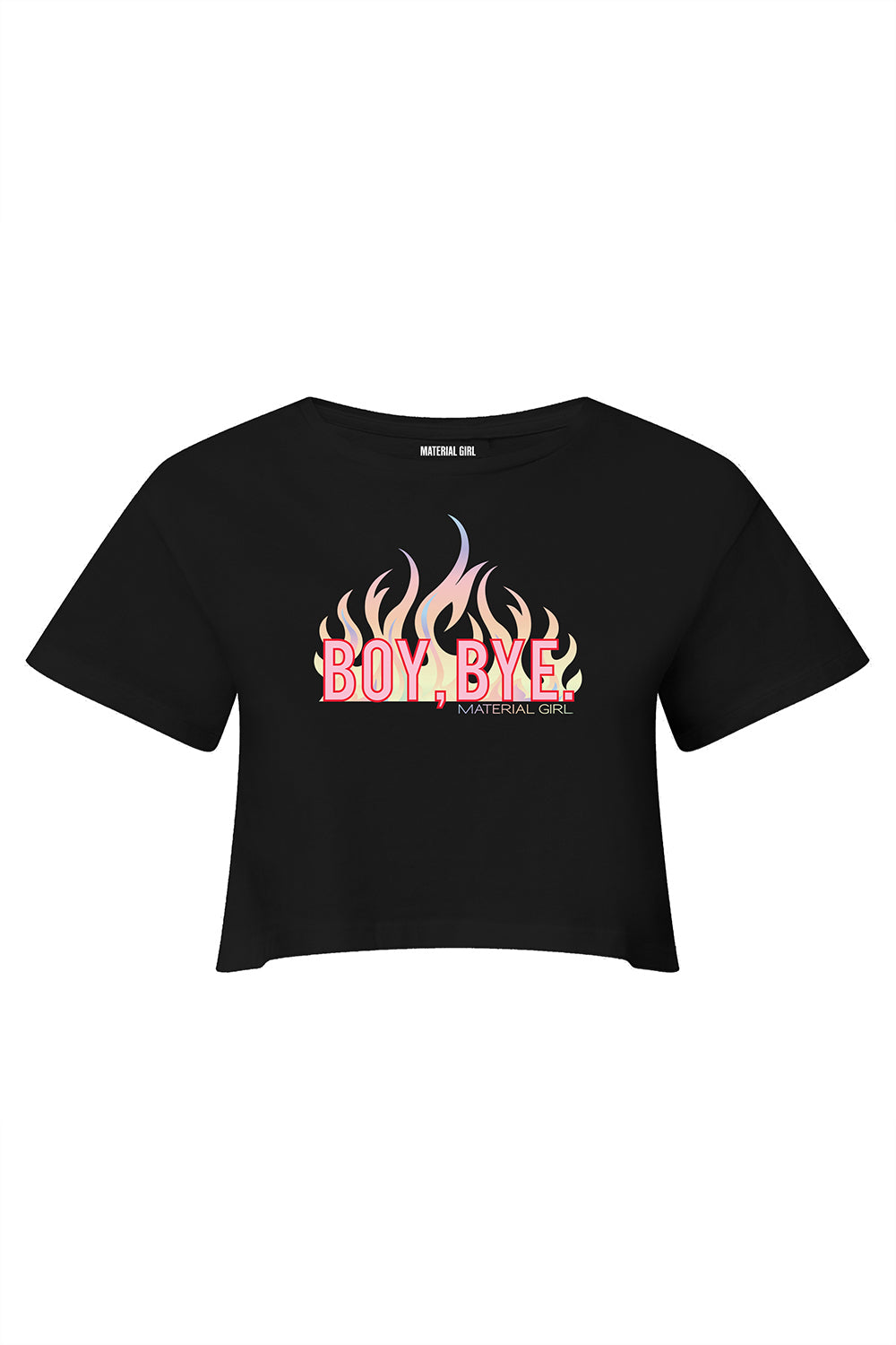 MATERIAL GIRL Boy Bye CROP TOP Black