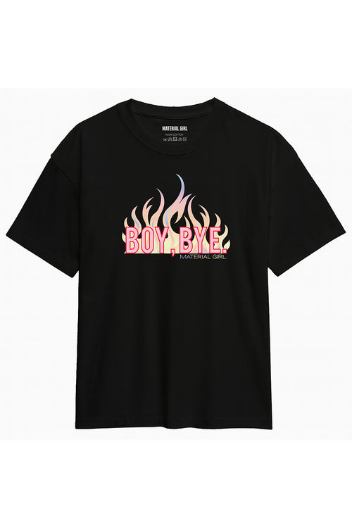 MATERIAL GIRL Boy Bye OVERSIZE TEE Black