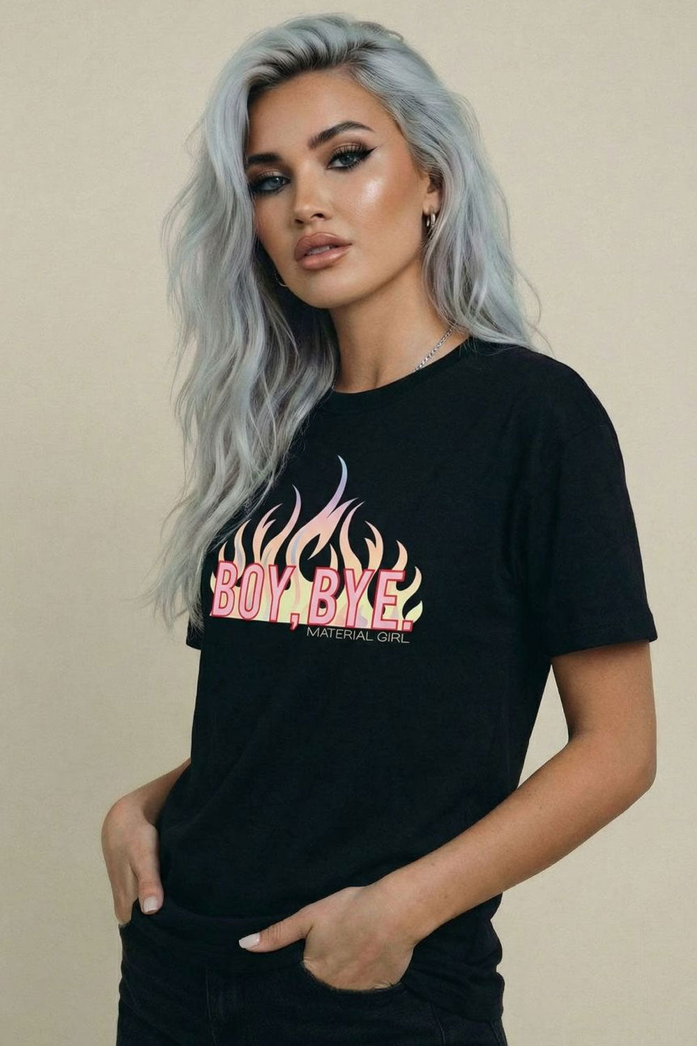 MATERIAL GIRL Boy Bye OVERSIZE TEE Black