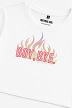 MATERIAL GIRL Boy Bye CROP TOP White