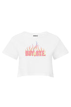 MATERIAL GIRL Boy Bye CROP TOP White