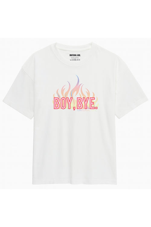 MATERIAL GIRL Boy Bye OVERSIZE TEE White