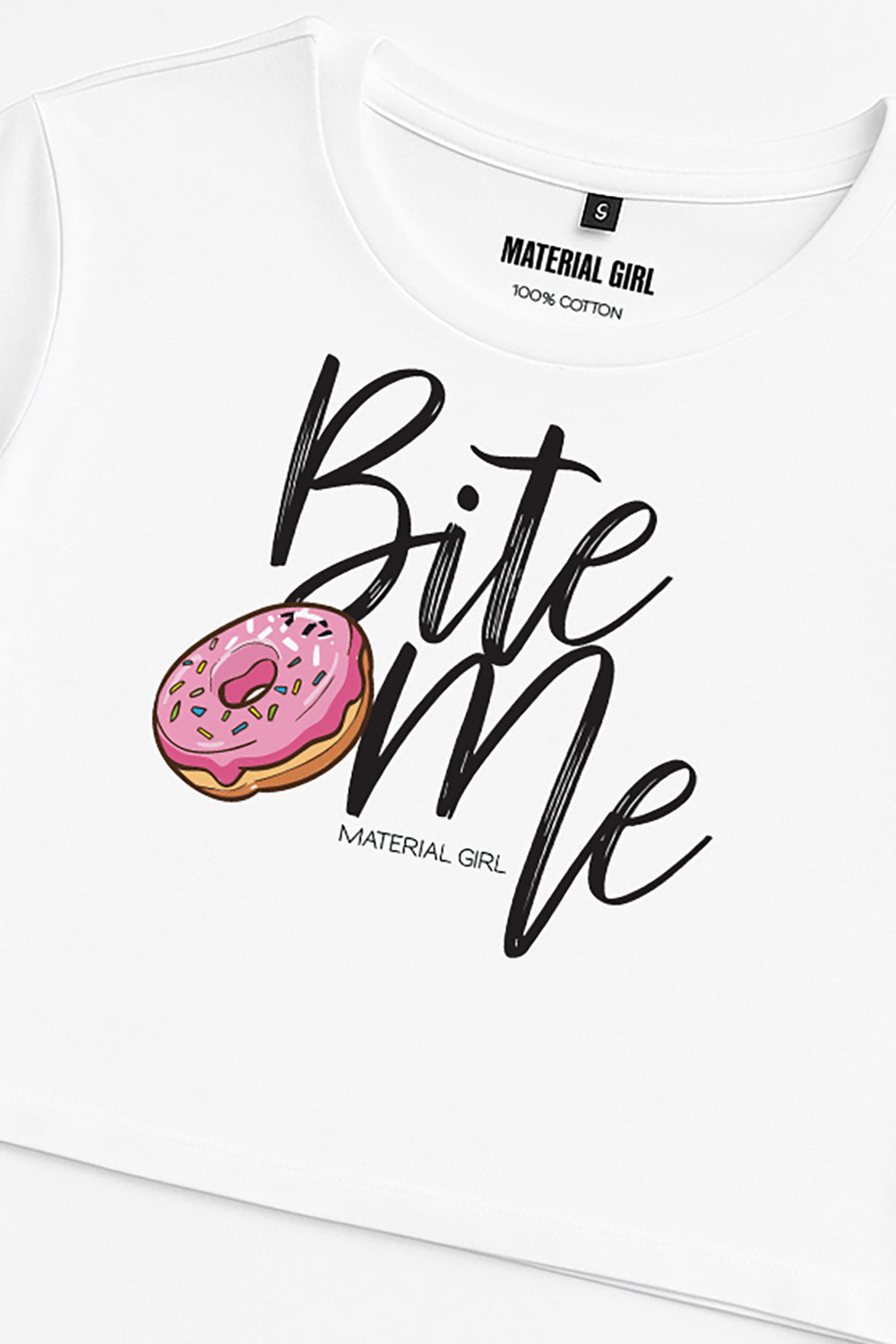 MATERIAL GIRL Bite Me CROP TOP White