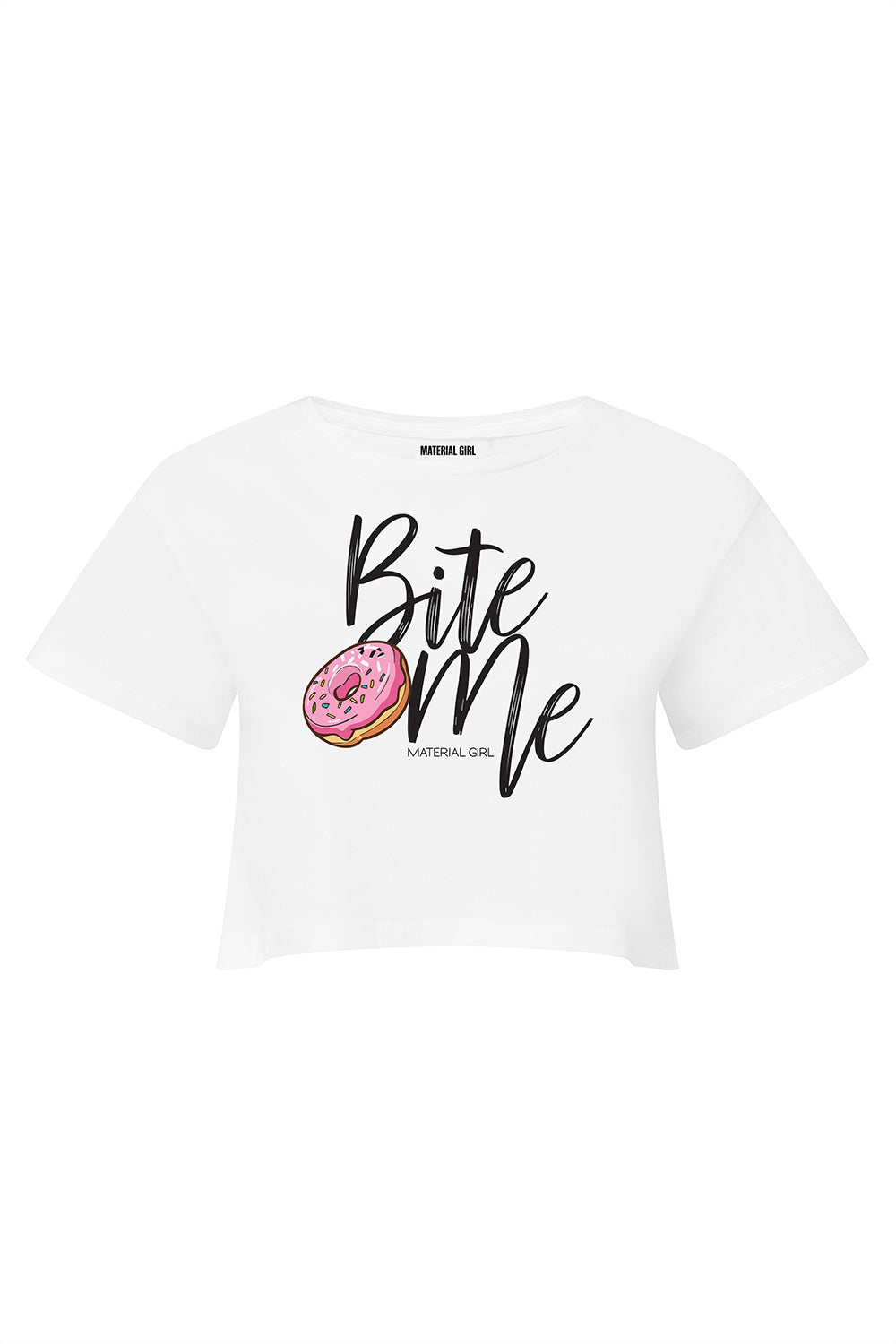 MATERIAL GIRL Bite Me CROP TOP White