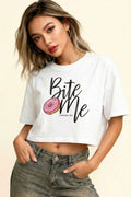 MATERIAL GIRL Bite Me CROP TOP White