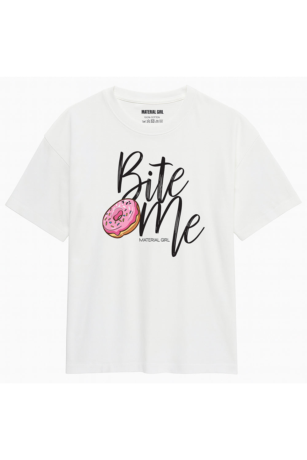 MATERIAL GIRL Bite Me OVERSIZE TEE White
