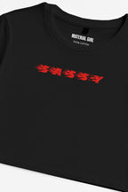 MATERIAL GIRL Sassy CROP TOP Black