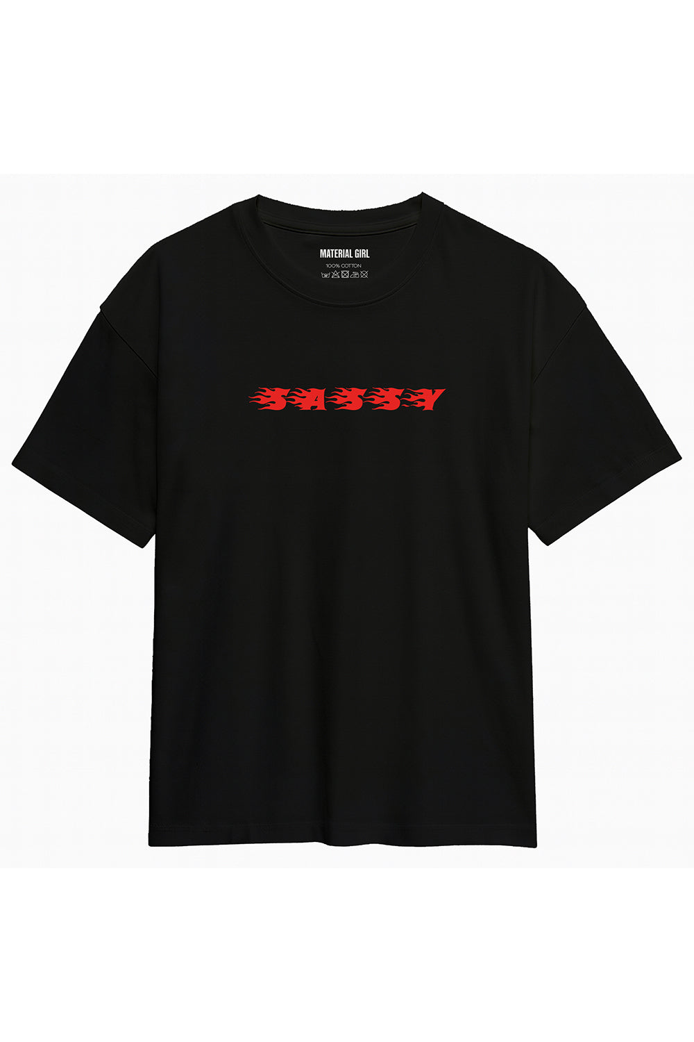 MATERIAL GIRL Sassy OVERSIZE TEE Black