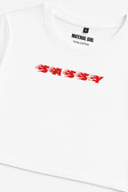 MATERIAL GIRL Sassy CROP TOP White