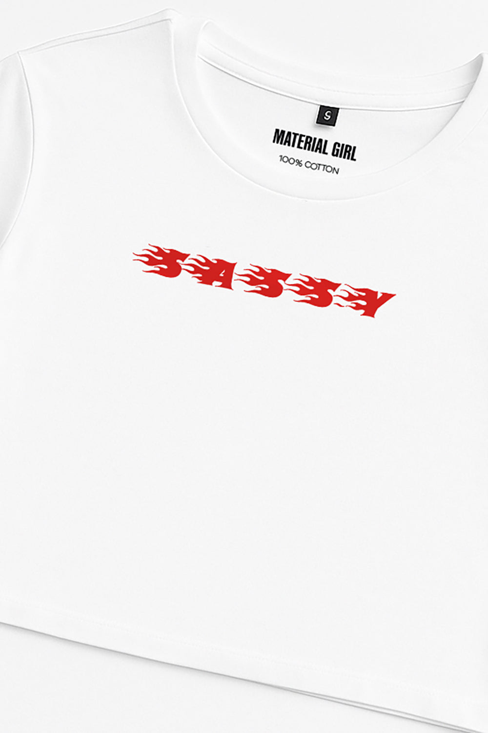 MATERIAL GIRL Sassy CROP TOP White