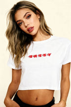 MATERIAL GIRL Sassy CROP TOP White