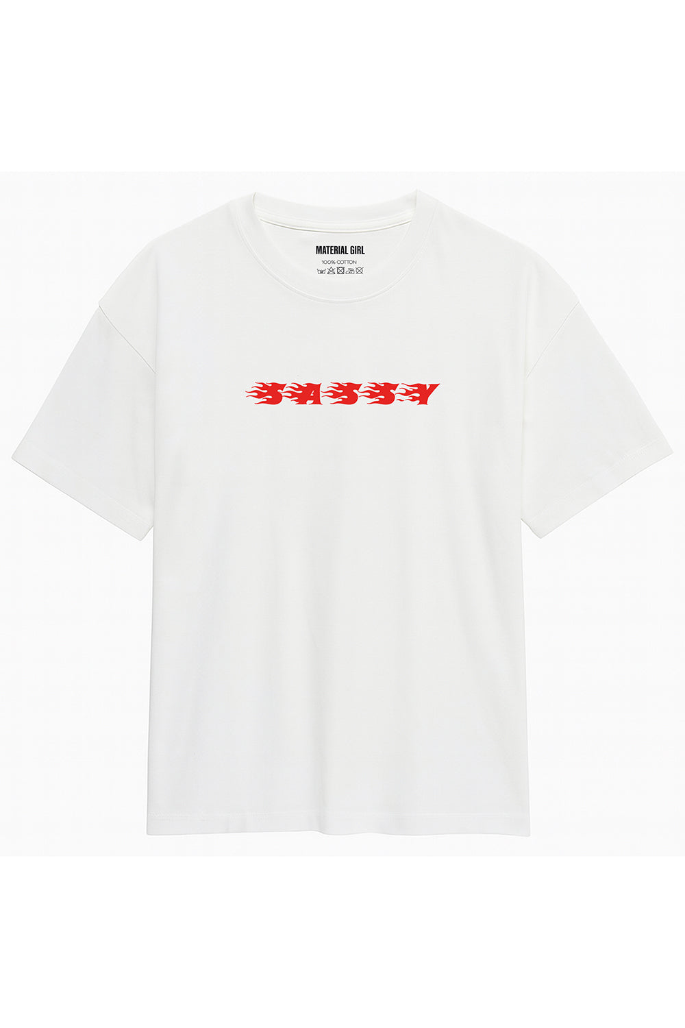 MATERIAL GIRL Sassy OVERSIZE TEE White