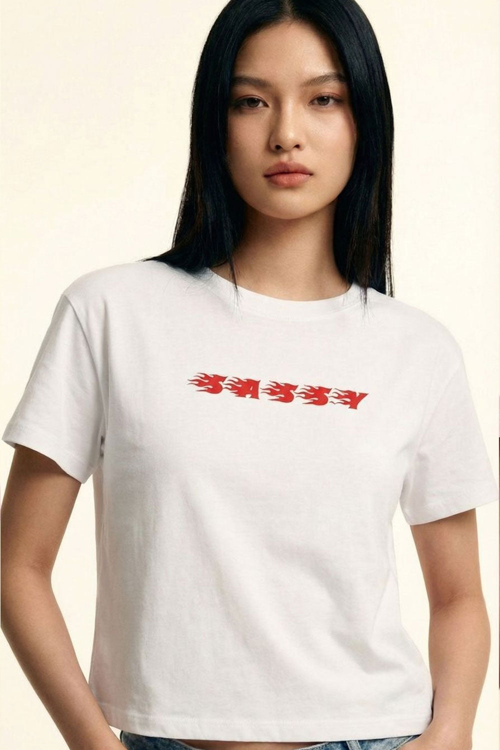 MATERIAL GIRL Sassy OVERSIZE TEE White