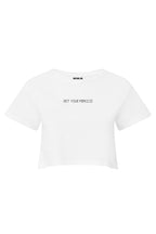 MATERIAL GIRL Not your princess CROP TOP White