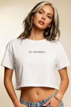 MATERIAL GIRL Not your princess CROP TOP White