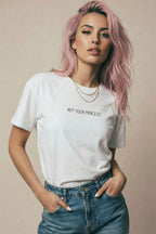 MATERIAL GIRL Not your princess OVERSIZE TEE White