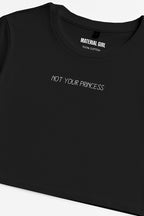 MATERIAL GIRL Not your princess CROP TOP Black