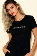 MATERIAL GIRL Not your princess OVERSIZE TEE Black