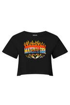 MATERIAL GIRL Flames CROP TOP Black