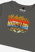 MATERIAL GIRL Flames CROP TOP Charcoal