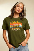 MATERIAL GIRL Flames OVERSIZE TEE Olive