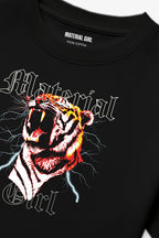 MATERIAL GIRL Tiger OVERSIZE TEE Black