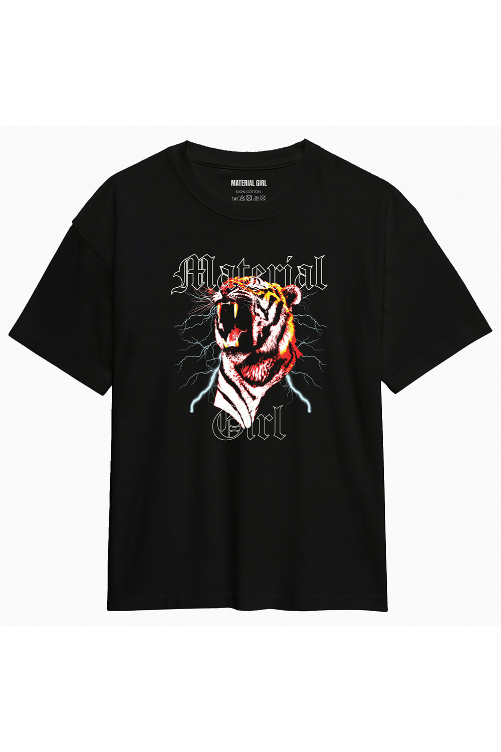 MATERIAL GIRL Tiger OVERSIZE TEE Black