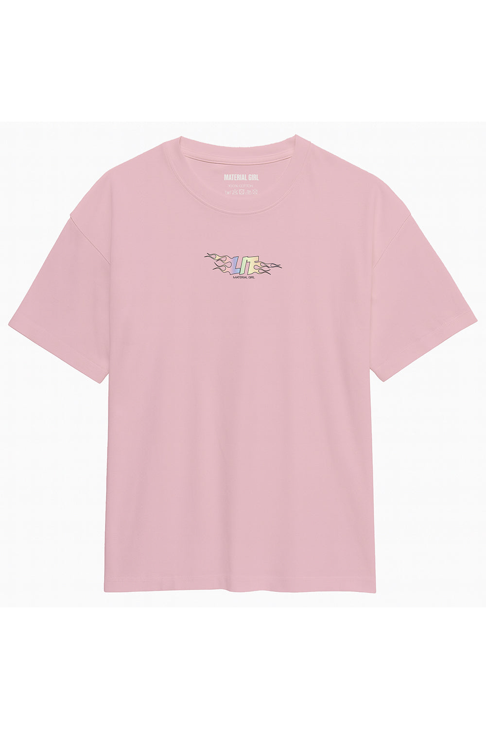 MATERIAL GIRL Lit OVERSIZE TEE Light Pink