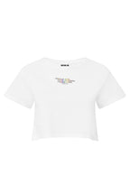 MATERIAL GIRL Lit CROP TOP White