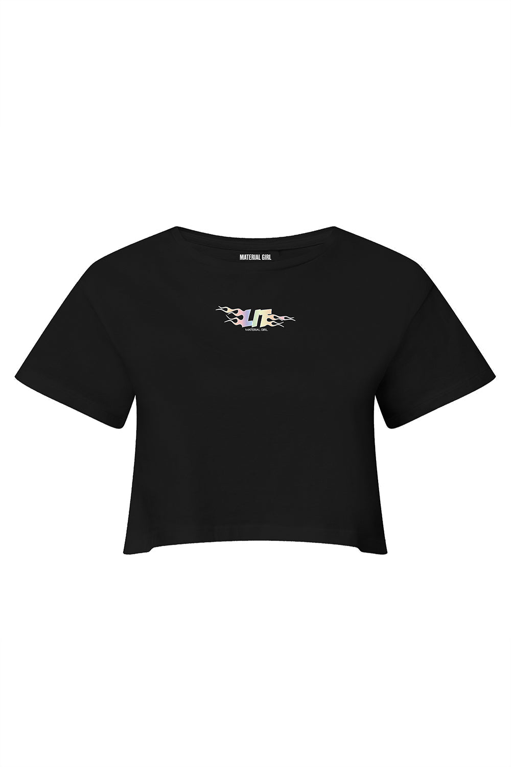 MATERIAL GIRL Lit CROP TOP Black
