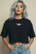 MATERIAL GIRL Lit CROP TOP Black