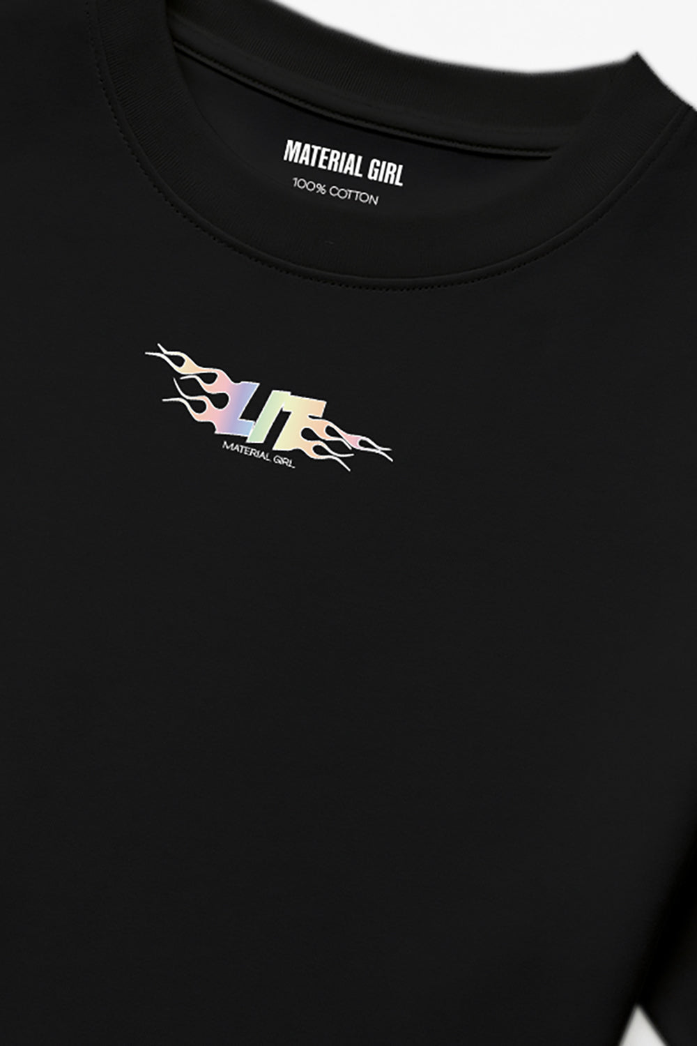 MATERIAL GIRL Lit OVERSIZE TEE Black