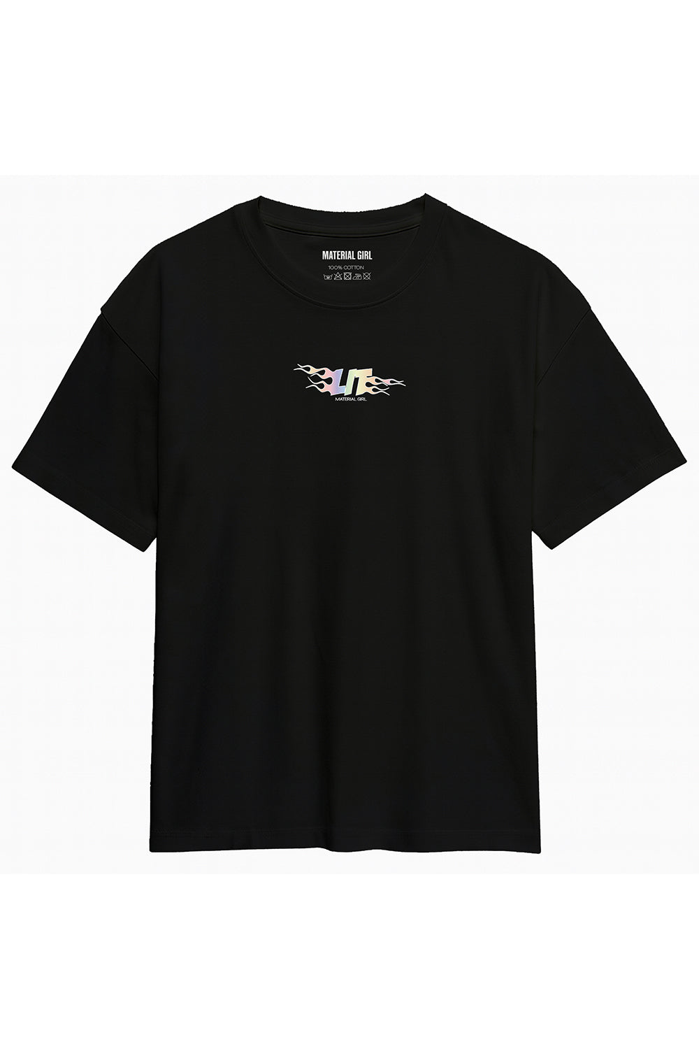 MATERIAL GIRL Lit OVERSIZE TEE Black